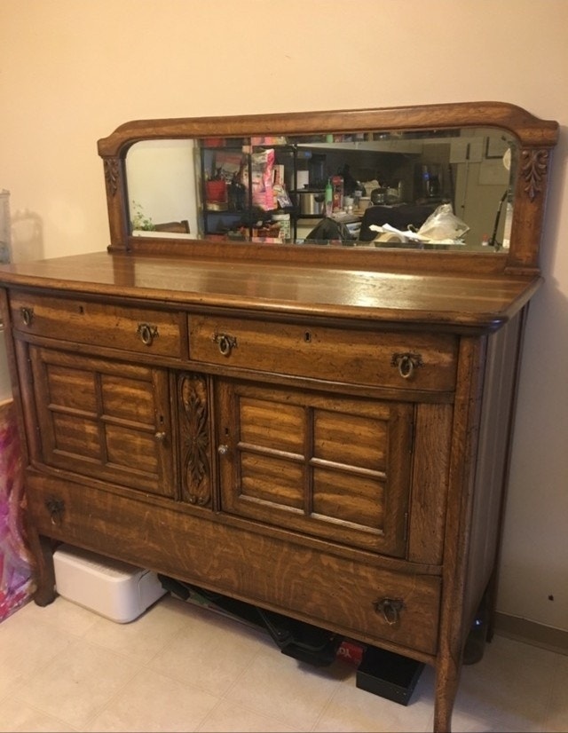 Antique 1930s Era Tongue and Groove Hutch Hutches & Display