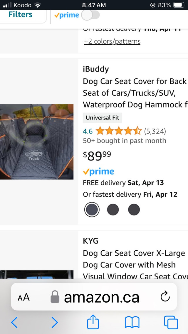 Dog seat cover in Accessories in Leamington - Image 4