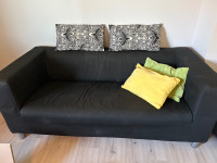  Loveseat, black, IKEA 