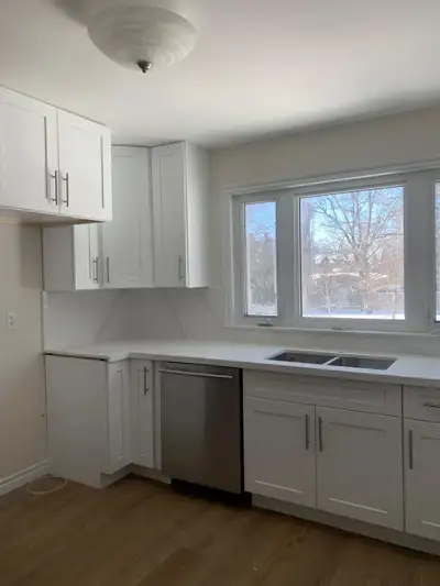 Maple wood kitchen with flat discount on cabinets , View more