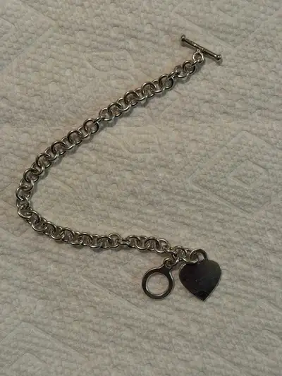 925 Sterling Silver Heart Charm Bracelet, View more