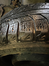 Michelin X-Ice snow tires on rims