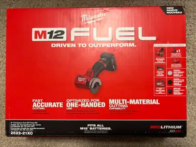 Brand new Milwaukee m12 fuel 3” compact cut off tool with 4.0ah , View more