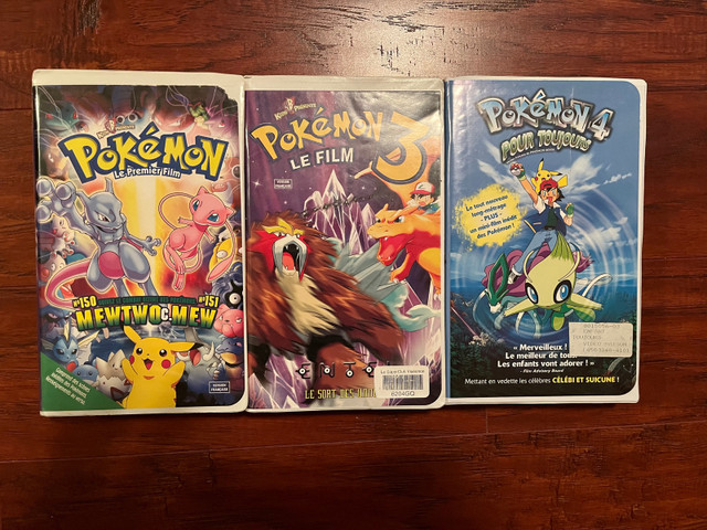 Films pokemon en VHS. Le 1 -3 et 4. En parfait état  dans Jouets et jeux  à Longueuil/Rive Sud