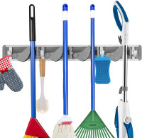 Mop broom holder Wall Mount Broom Organizer and Storage Rooms