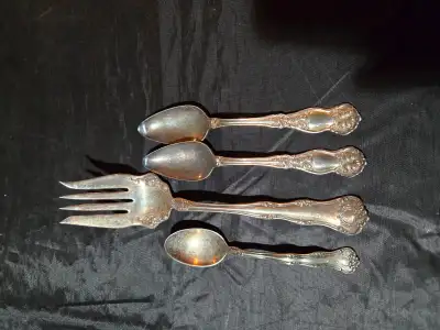 Vintage Wm Rogers AA Orange Blossom Flatware - Meat Fork, Spoons, View more