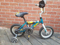 Gently used kids hot wheels bike with removable training wheels