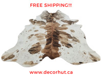 Cowhide Rug Brazilian Real, Authentic Cow Skin Rug Free Shipping