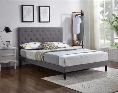 Grey Tufted Queen Bed Frame, View more