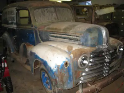1947 Mercury 1/2 Ton Panel. Engine has been partially disassembled and is stuck. Missing the seat. S...