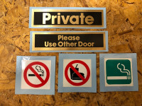 Set of 5 plasticized signs for business
