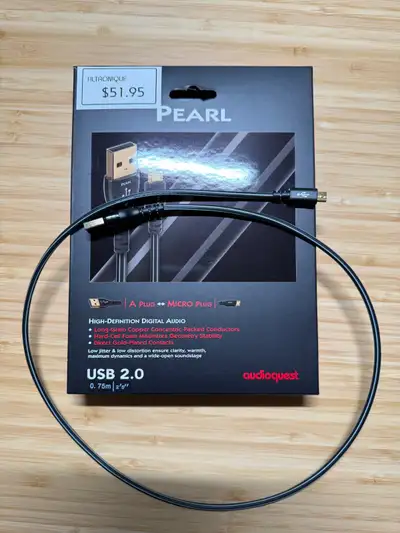 Audioquest Pearl USB A to Micro USB audio cable, View more