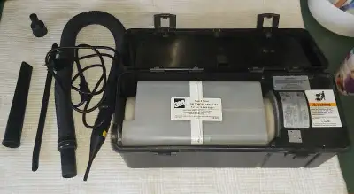 3m electronic portable vacuum. 110 power. Suction is good. Filter looks decent. 4 different attachme...