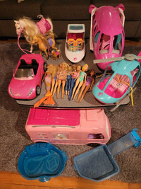 Barbie Toy Sets, Camper, Plane, Helicopter, Horse, Convertible