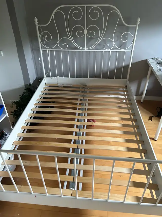 white ikea double bed frame63611957909251120