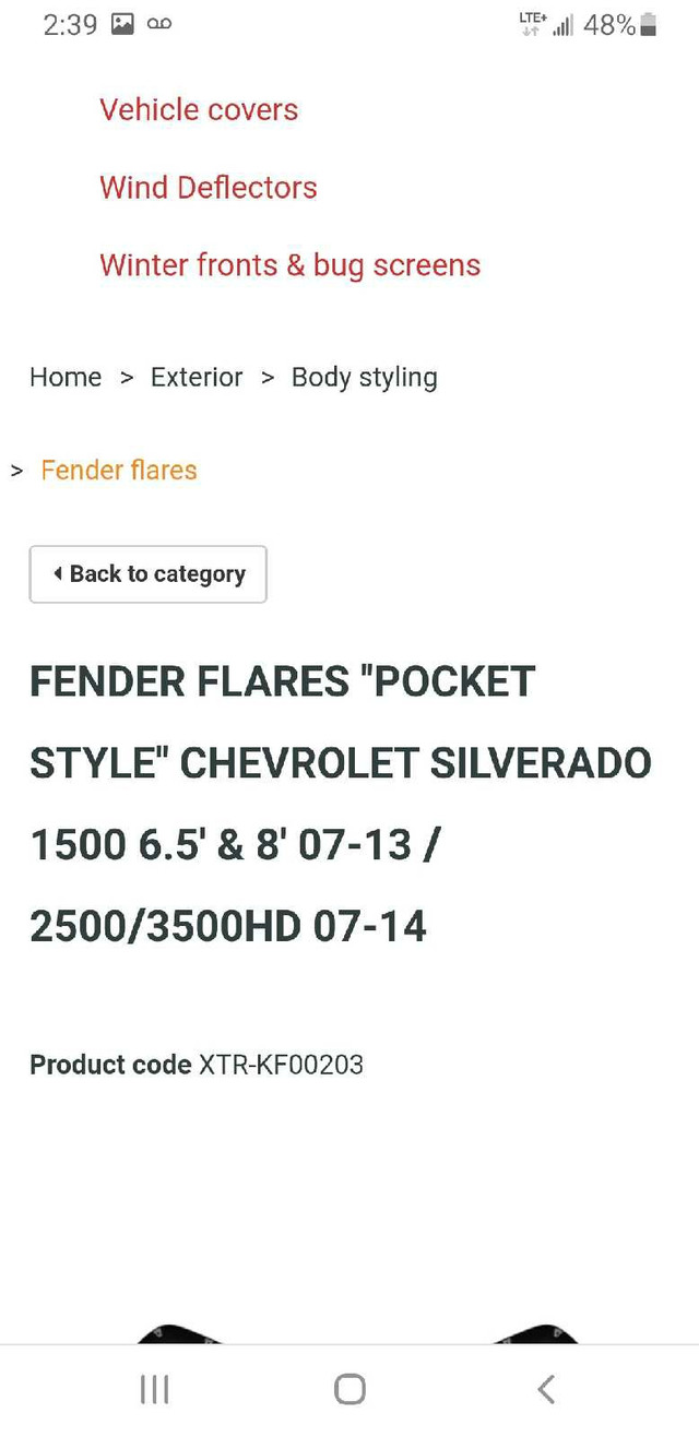 Pocket Fender Flares - Chev/GM 1500/2500/3500 07-13 in Auto Body Parts in Kamloops - Image 3