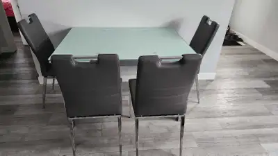 Dinning Table sets  / End extend / 4 Chairs ( Tempered Glass ), View more
