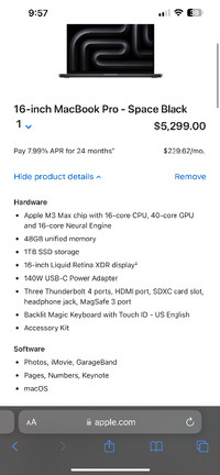 Looking for MacBook Pro 16 inch with m3 max chip!