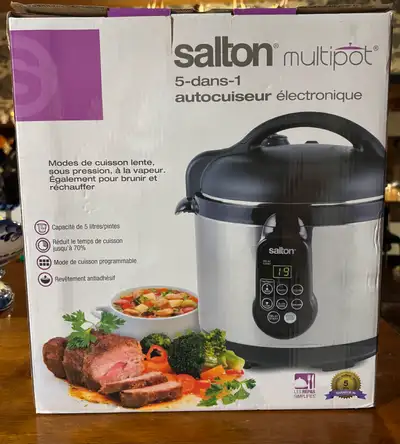 NEW - Salton Multipot 5-in-1 Pressure Cooker , View more