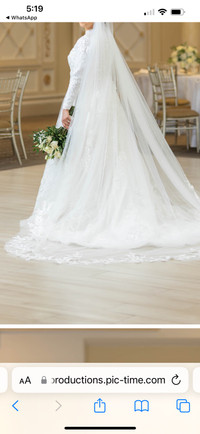 Modest Wedding dress with veil 