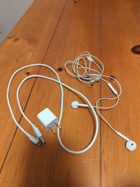 iPhone charger and headphones 