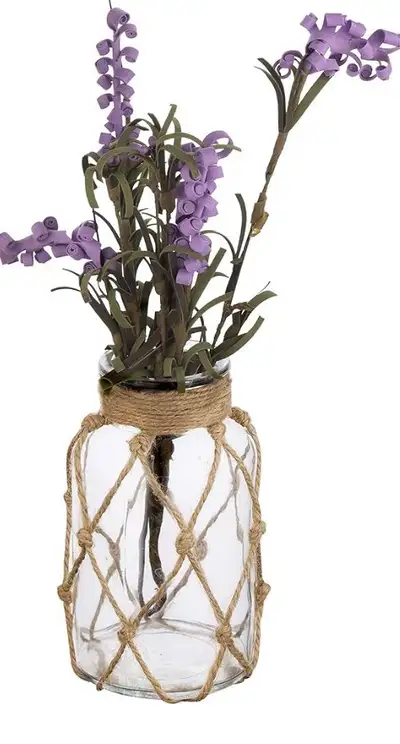 Coastal Style Decorative Glass Bottles with Rope Wrapping, View more