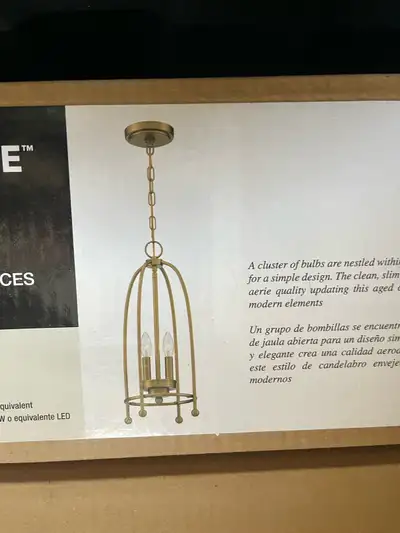 2 brass pendant light fixtures , View more