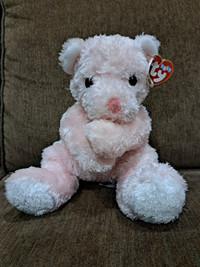 TY BABY Pink Cuddlecub Plush Stuffed Animal Rattle Tyhair