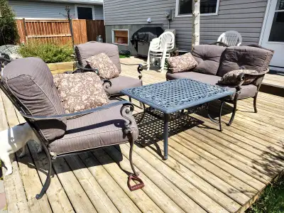 Martha Stewart Outdoor Living 4 piece set and 54" deckbox $350, View more