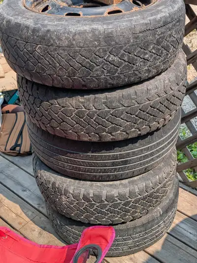 Random tires, some has rims on. Pick up Osborne village. 15 and 16 inches