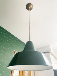 Green Electrical Ceiling Hanged Lamp 120V with 90cm cable - heig