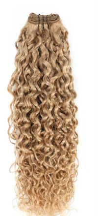 NEW curly blonde weft hair extensions 70g x2 22”