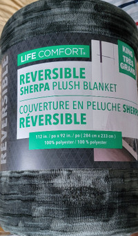 Reversible Sherpa Plush Fleece Blanket (Green, King size)