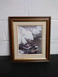 Wood framed duck art