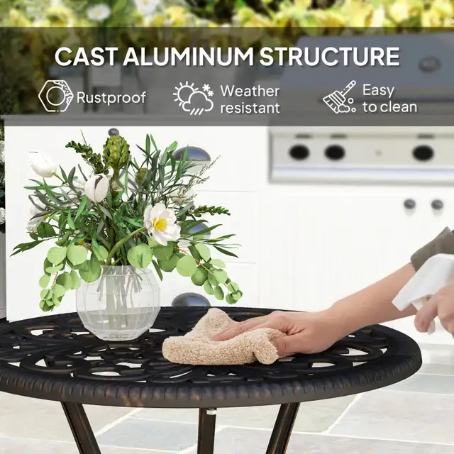 3 Pieces Cast Aluminum Bistro Set, Outdoor Patio Furniture Set w in Patio & Garden Furniture in Markham / York Region - Image 6