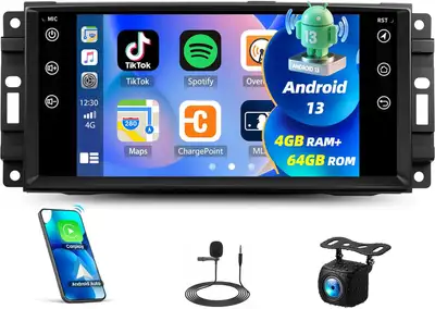 NEW IN BOX: 4G+64G Android Car Stereo for Jeep, Dodge Ram, View more
