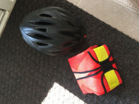 Adult MET helmet (with light) and reflective safety cycling vest