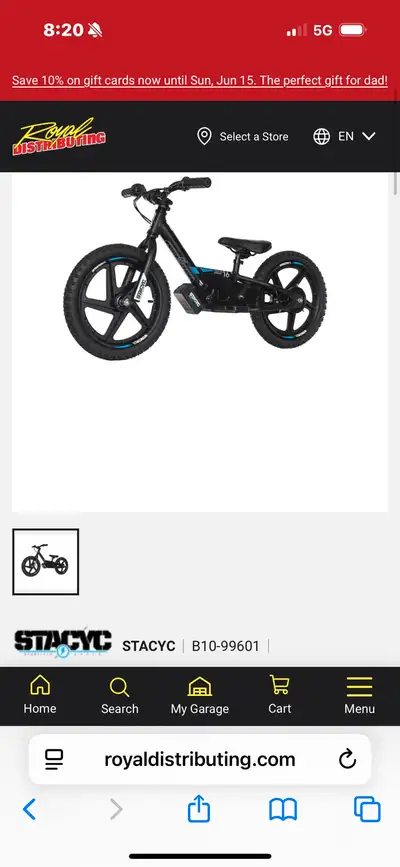 Stacyc 16 e bike son has out grown it only reason for selling will get some actual photos soon it is...