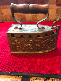 Vintage Brass and Cast Iron Charcoal Heated Clothes Irons
