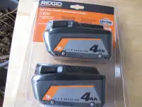 Brand New RIDGID AC87004P 18Vv 4.0Ah Li-ion Battery (2-Pack)