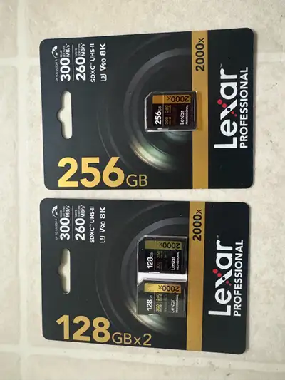 BNIB Lexar v90 256GB SD card, View more