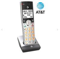 AT&T CL80107 Accessory Cordless Handset, Black/Silver- NEW