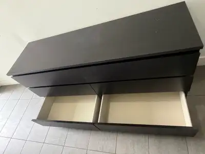 IKEA Dresser with 6 drawers black brown MALM, View more