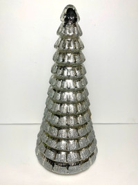 Ceramic Christmas Tree embellished with Silver Glitter 