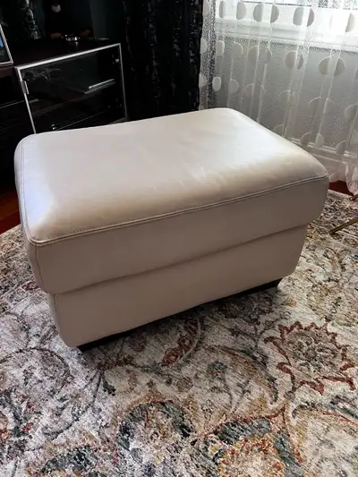 All leather large ottoman, View more