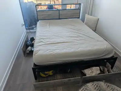 Queen Bed with LED and Storage, View more