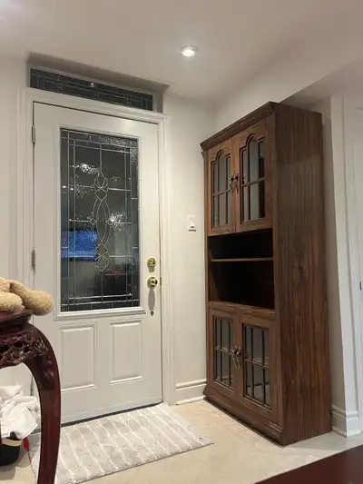 wall unit four doors and glass plus light , View more