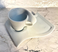 New Wave Verdici Design Espresso Cups & Plates x 6 each
