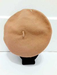 100% Wool Beret Camel Color - One Size