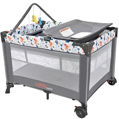 Portable Baby Playpen Crib with RemovableBassinet and Changing, View more